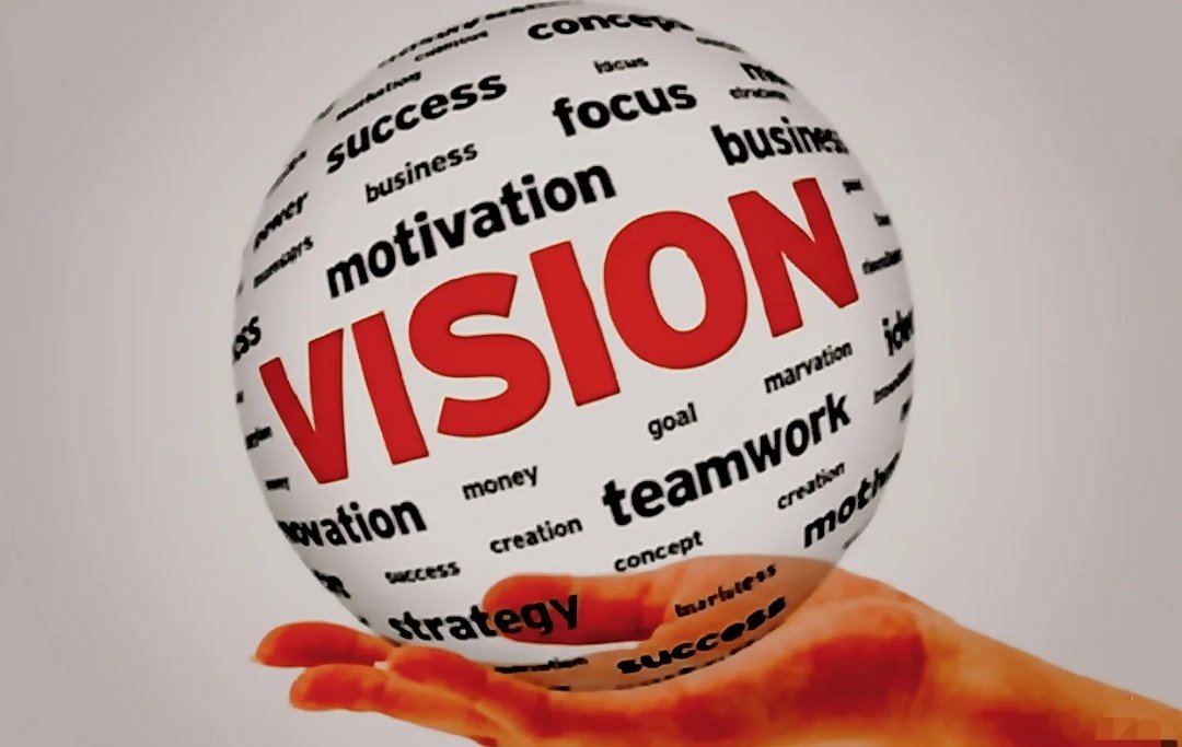 A hand holding a globe representing vision, focus and teamwork